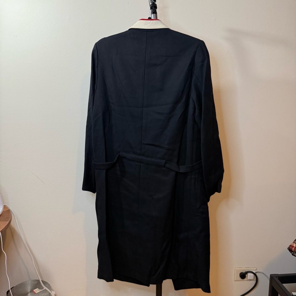 Emilio Renaldi Black Trench Coat with Red and White Details - Picture 5 of 16